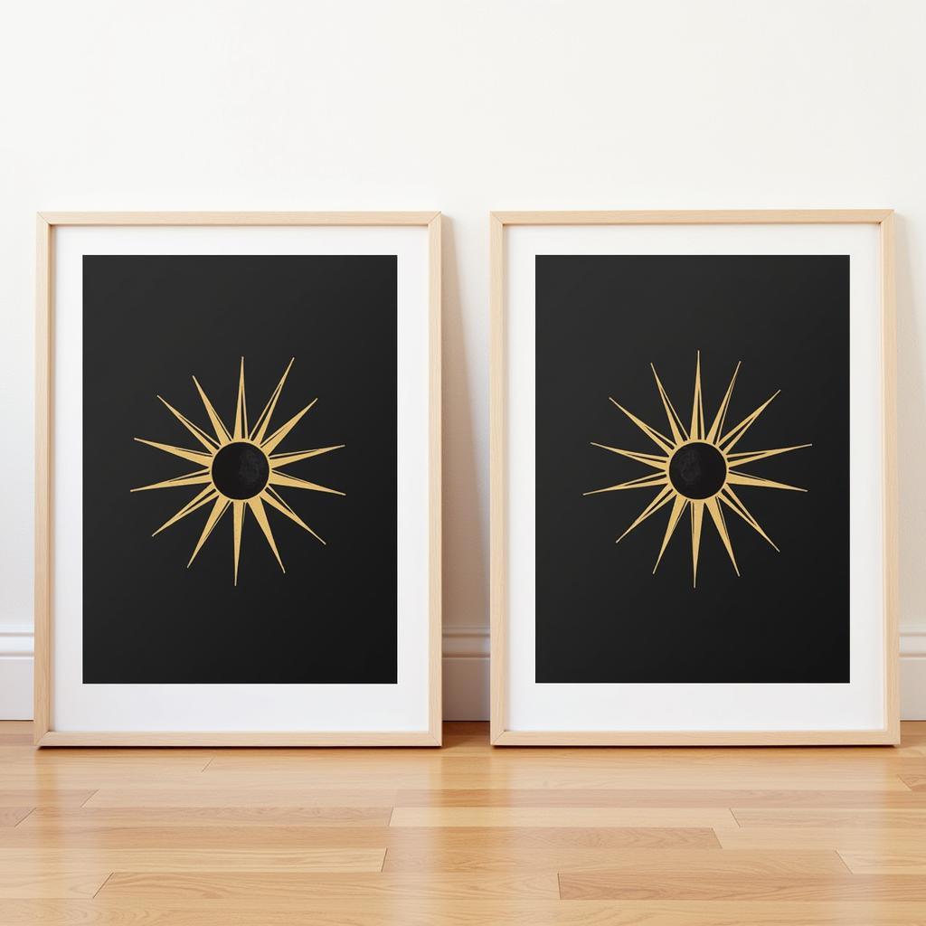 12x16 Art Prints: Sun and Moon Set