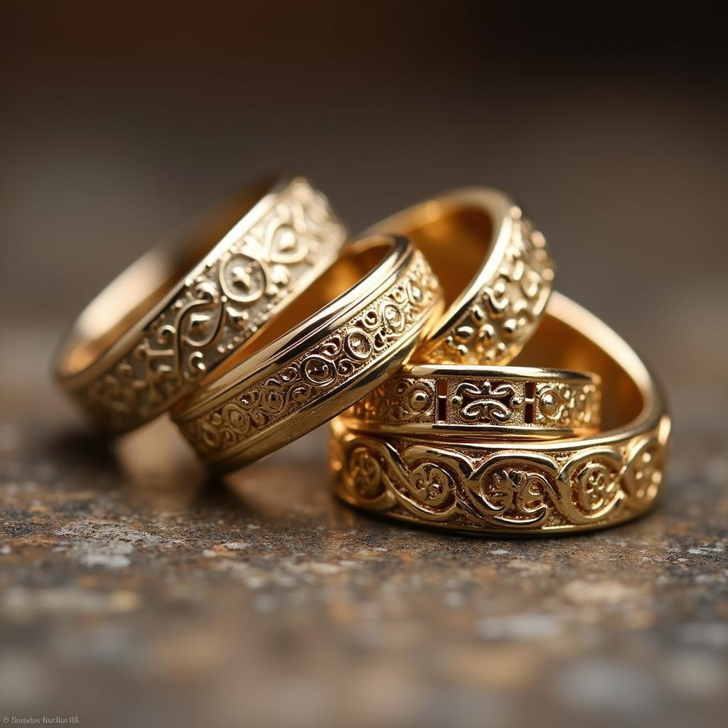 Variety of 14k Art Carved Wedding Bands