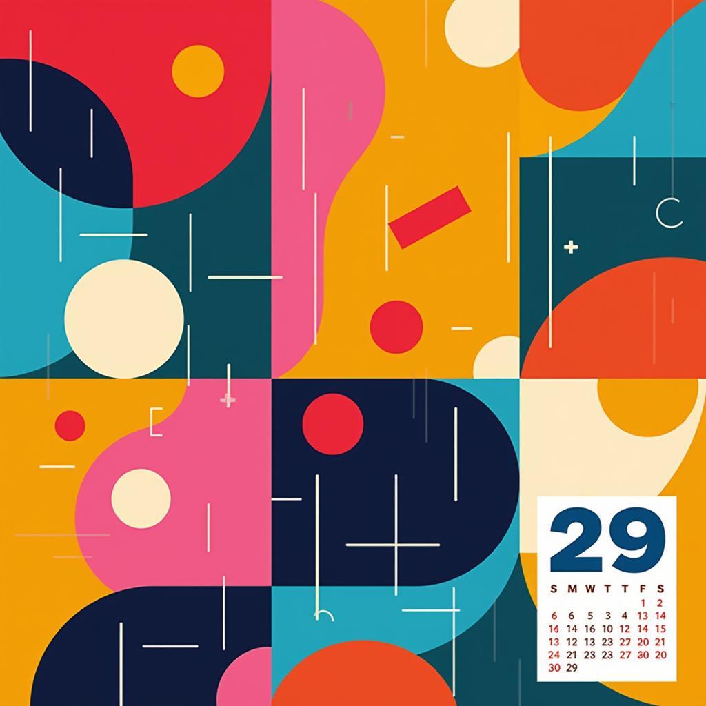 2024 Wall Calendar Art: Digital Abstract Design