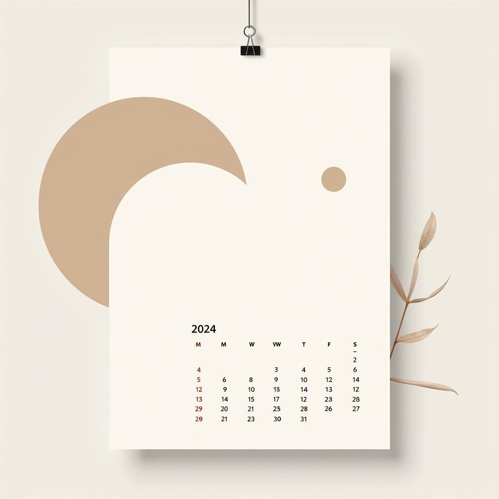 2024 Wall Calendar Art: Minimalist Design for Modern Spaces