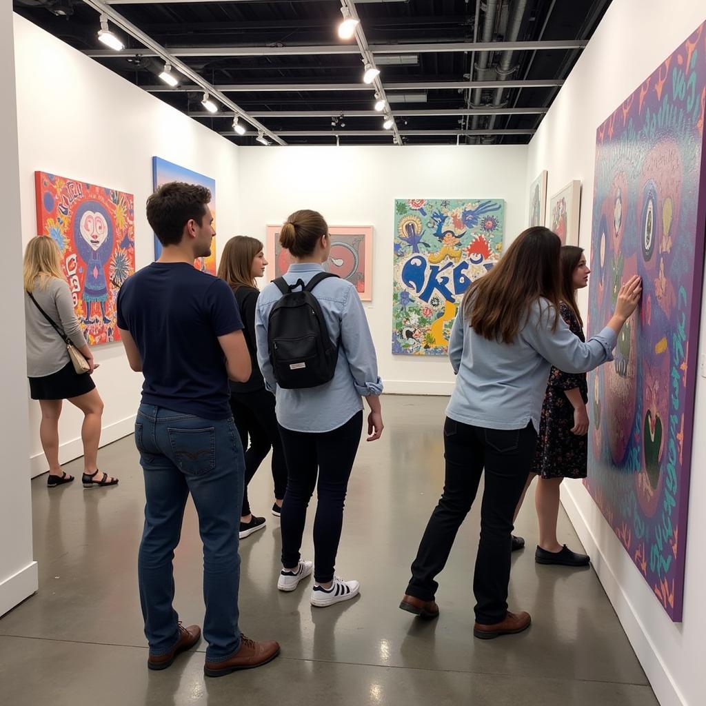 Visitors Interacting with an Art Installation