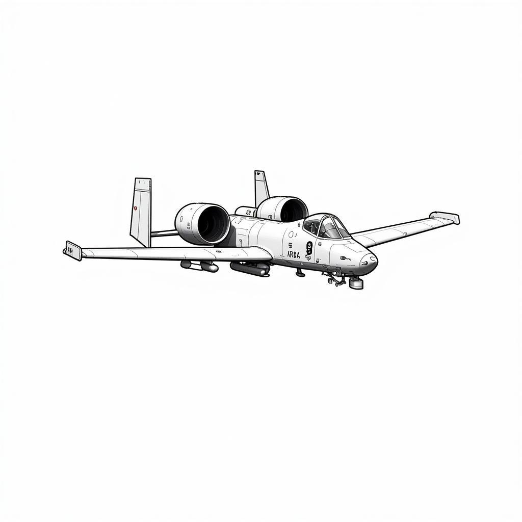 A-10 Warthog Line Drawing