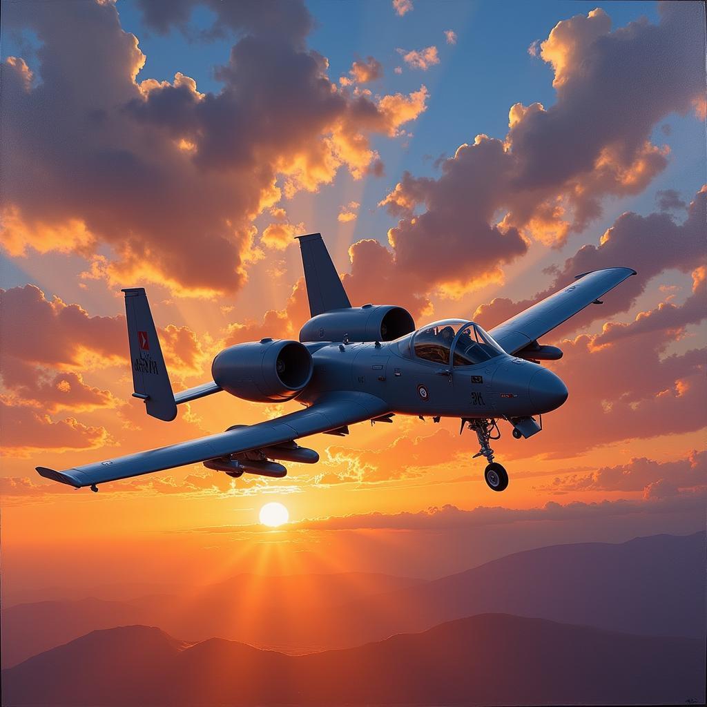 A-10 Warthog Oil Painting