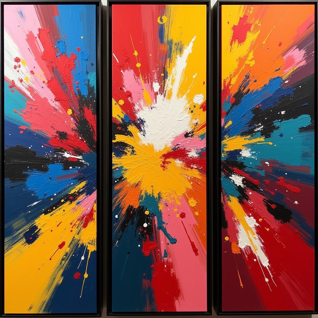 Abstract Art Triptych on Canvas