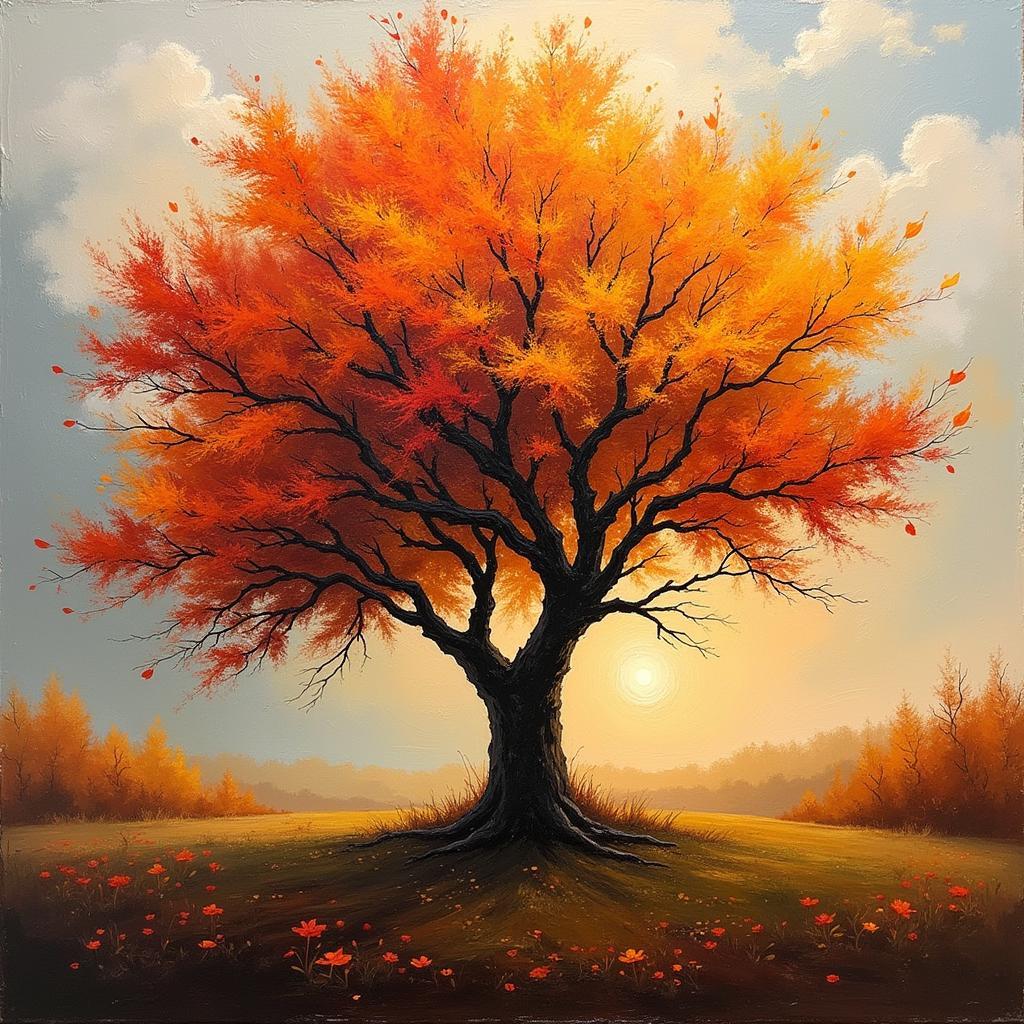 Abstract Autumn Tree Art