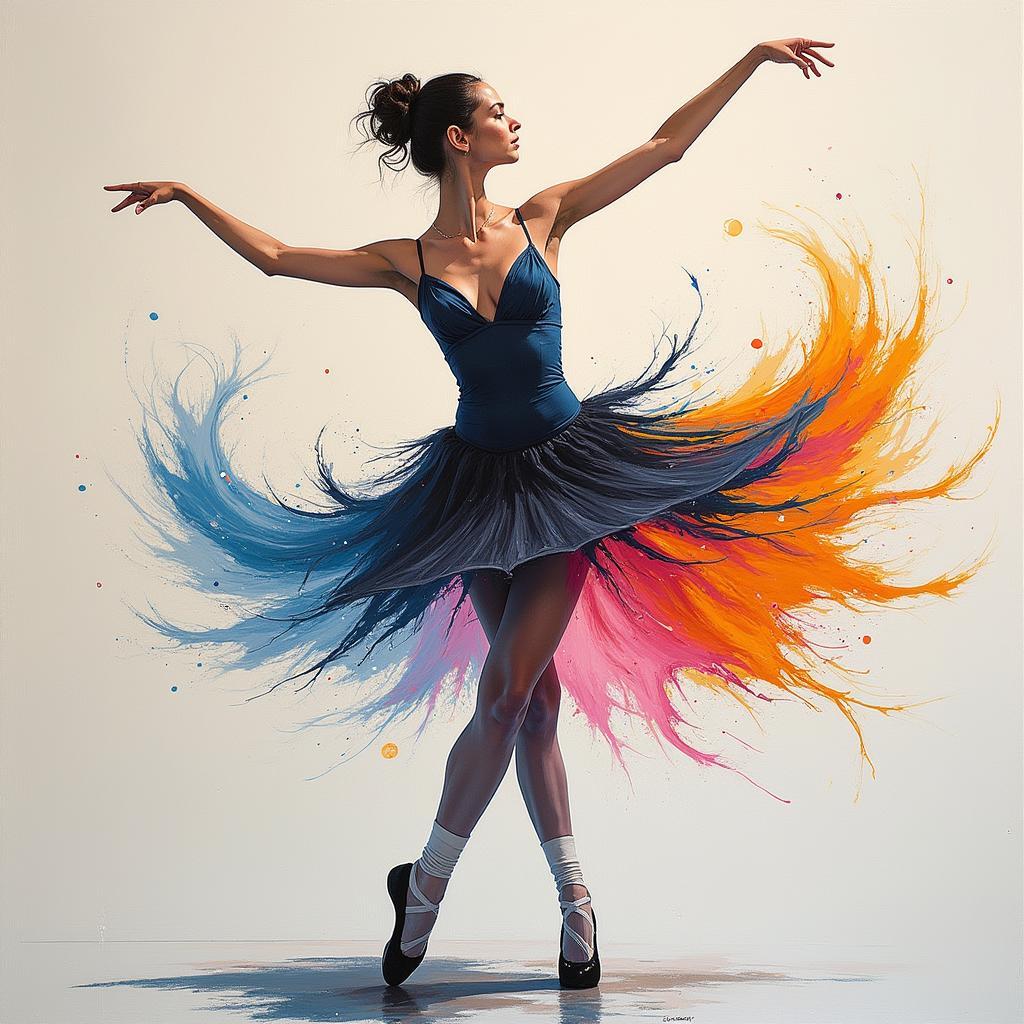 Abstract Ballerina Movement Painting