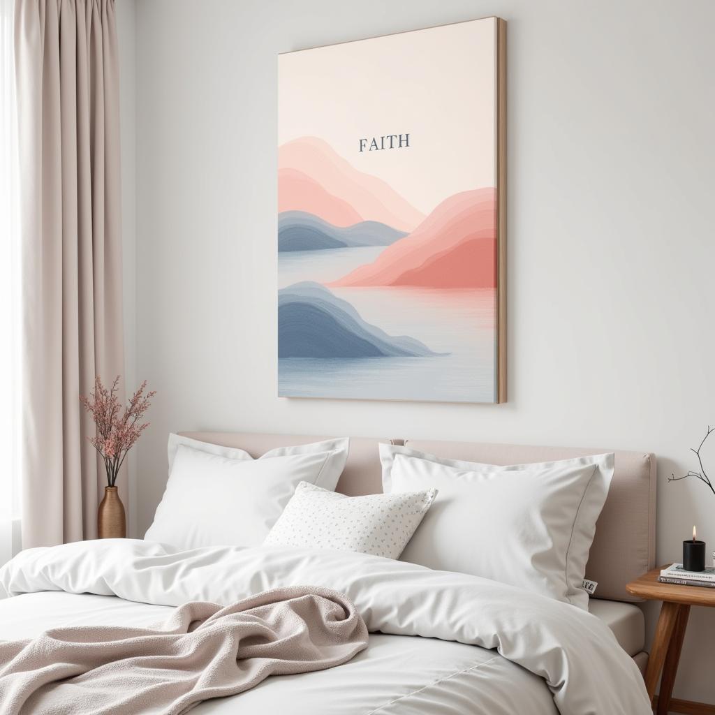 Serene Bedroom Decor with Abstract Faith Canvas Print