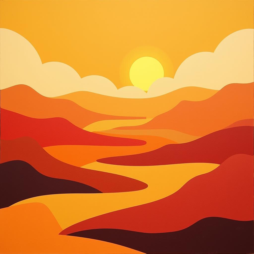 Abstract Landscape Painting of a Desert Landscape