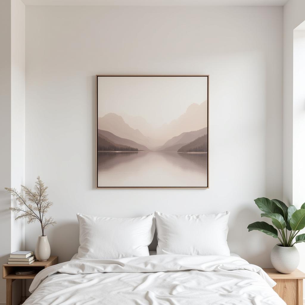 Abstract Landscape Wall Art Canvas in Bedroom