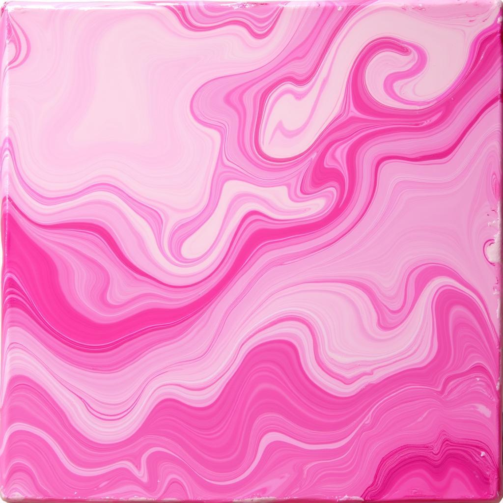 Abstract Pink Art Created with Acrylic Pouring Technique