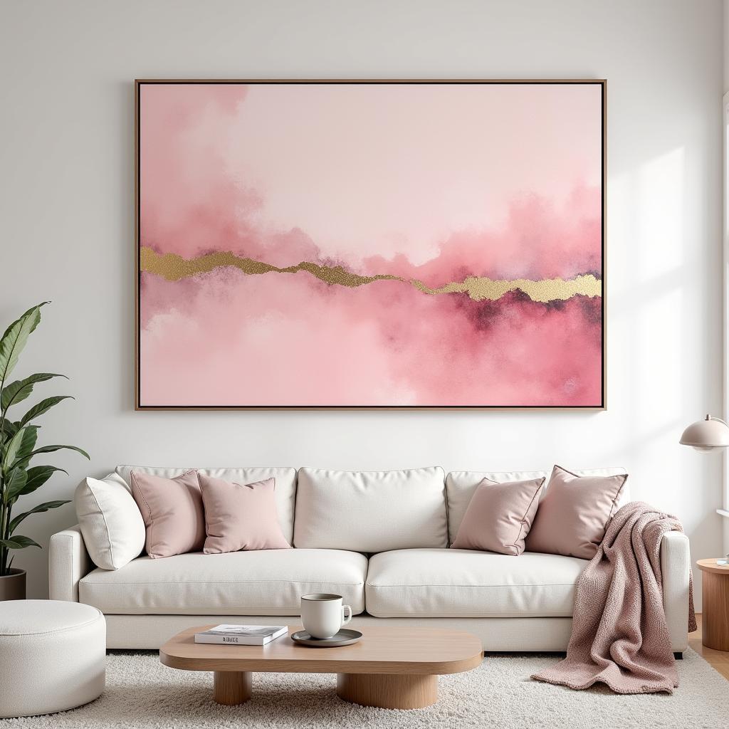 Abstract Pink Art in Home Decor