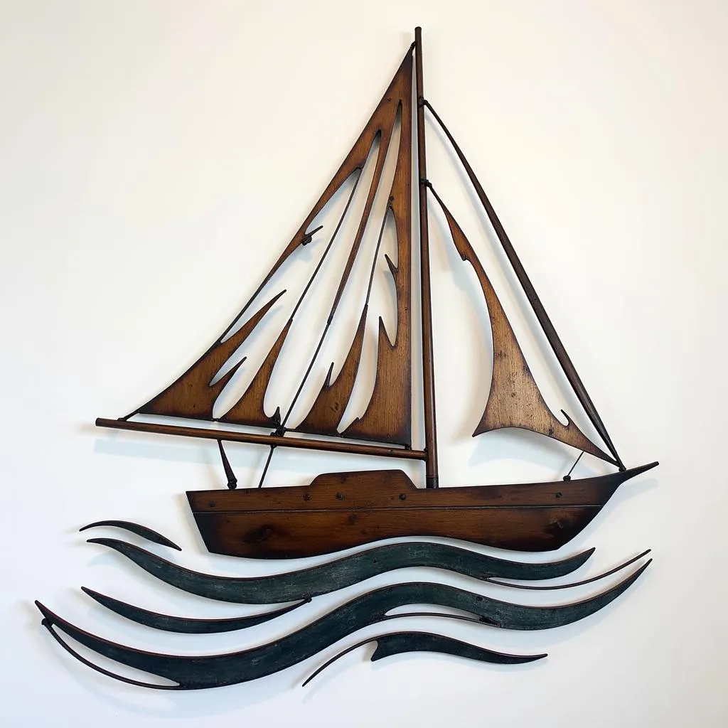 Abstract Metal Wall Art Inspired by Sailing