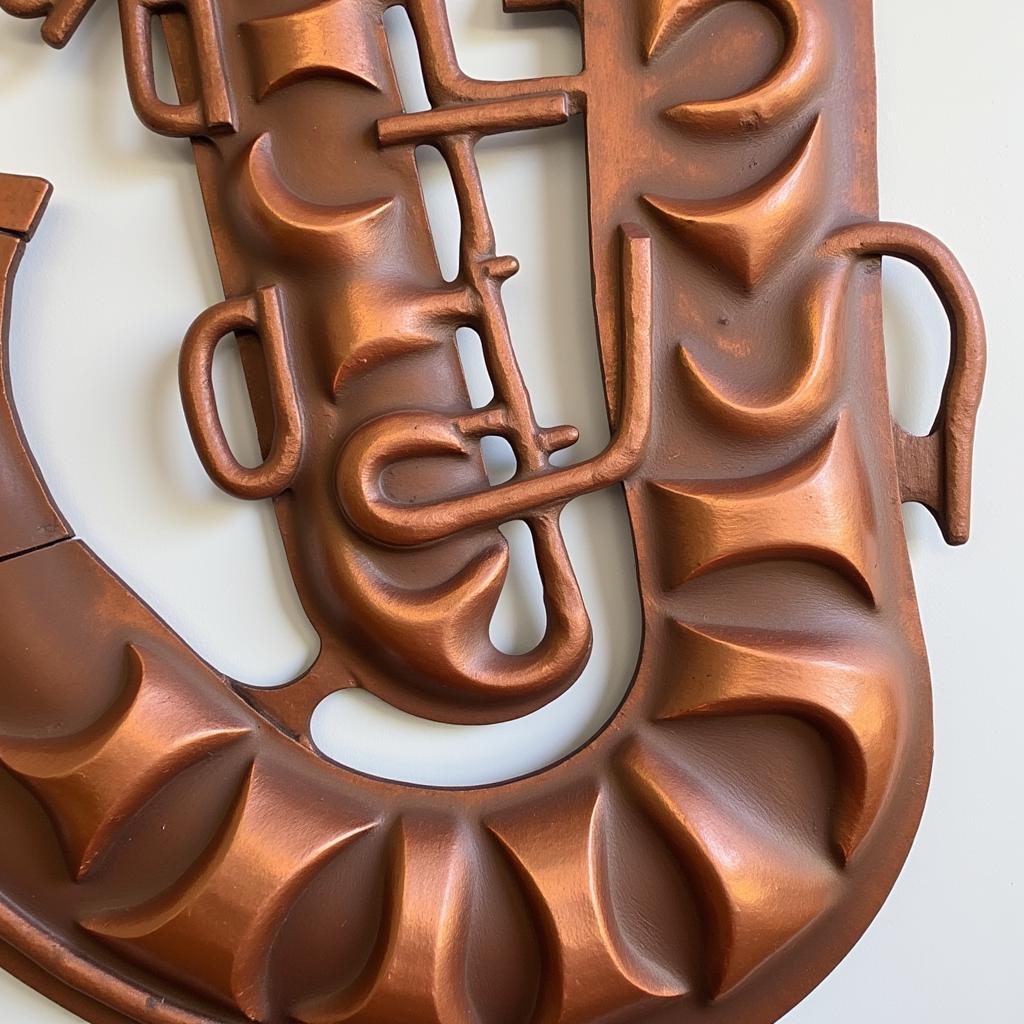 Abstract Saxophone Metal Wall Art in a Contemporary Setting