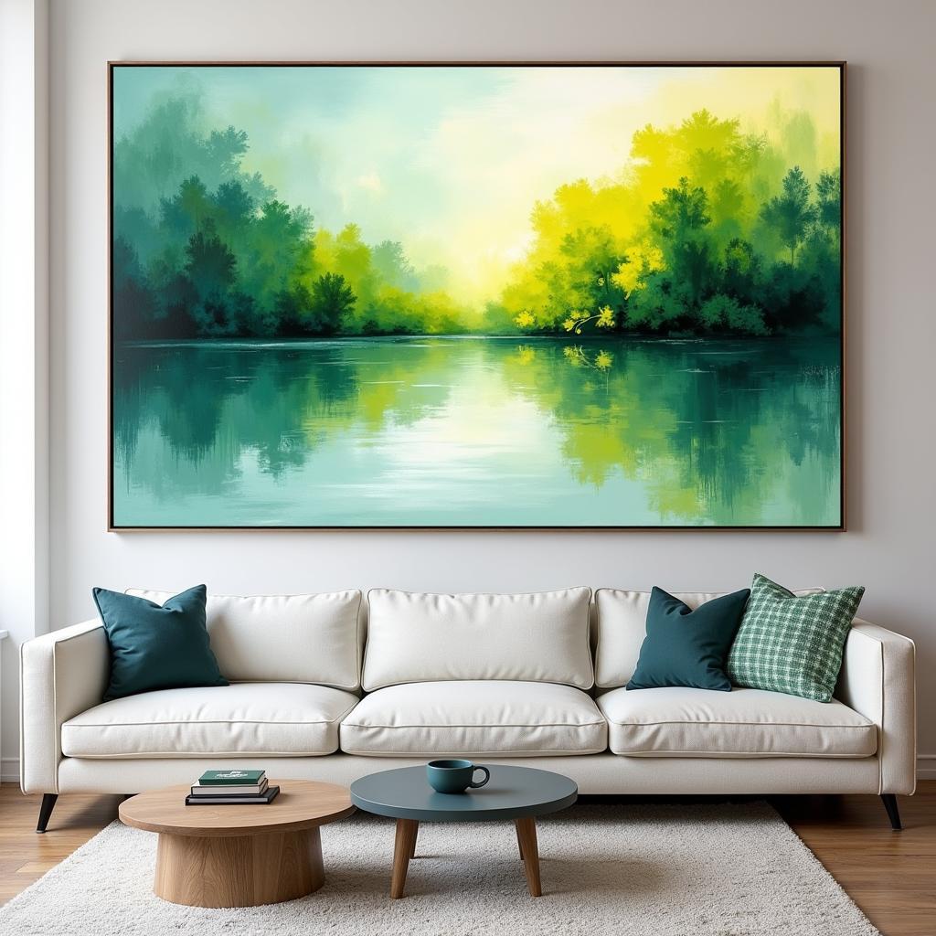 Abstract spring landscape wall art in vibrant colors