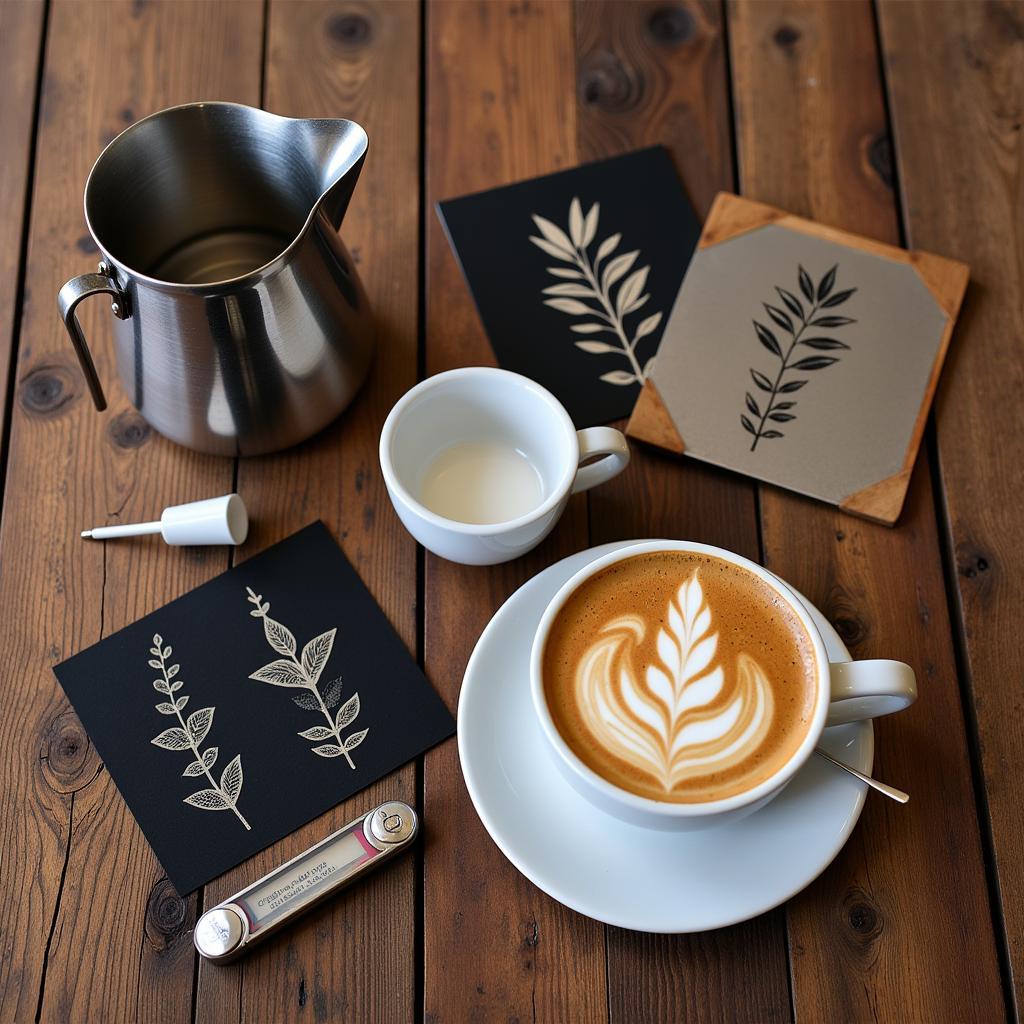 Coffee Art Set with Etching Tools and Stencils