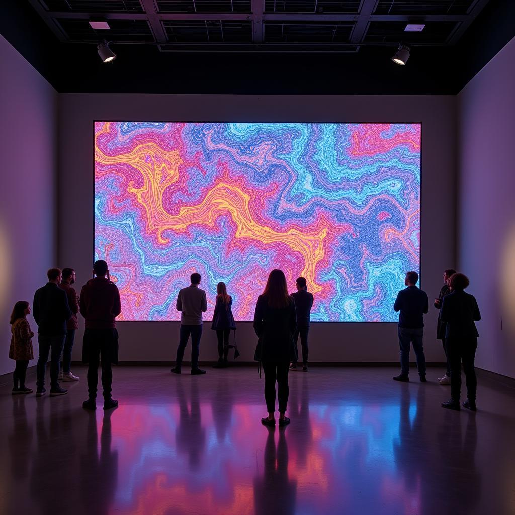 AI-generated artwork displayed in a Chicago gallery.