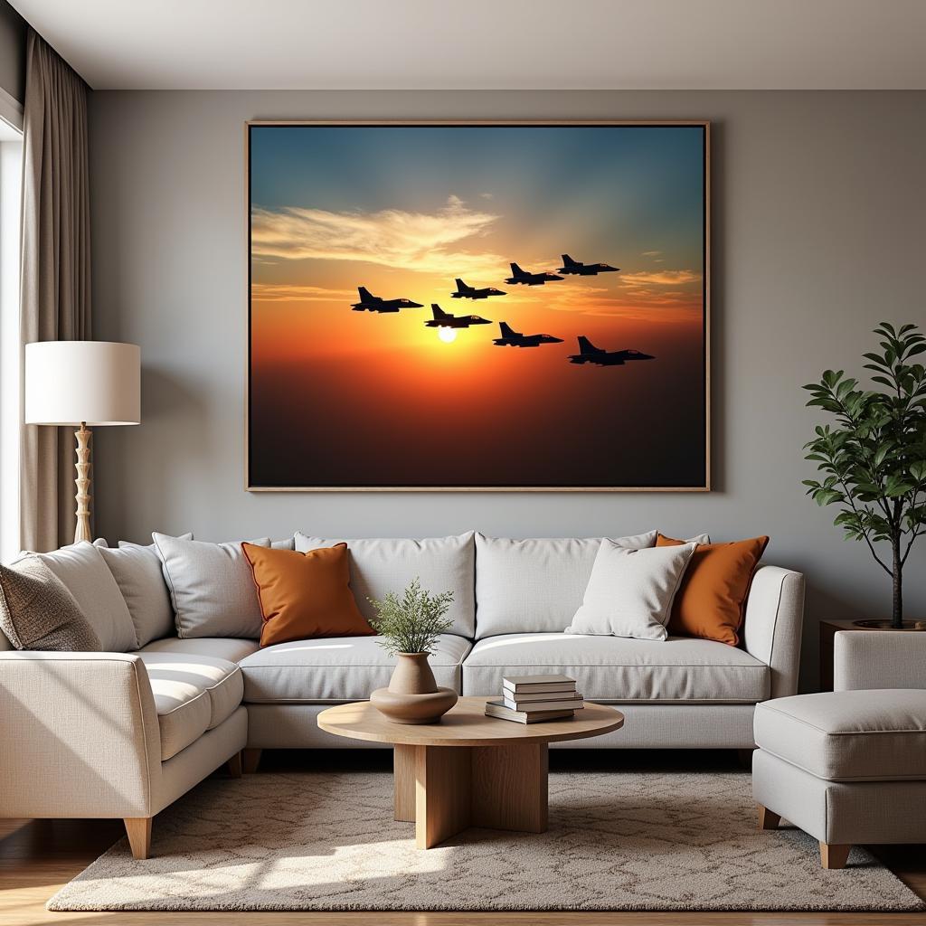 Air Force Wall Art as a Focal Point in a Living Room