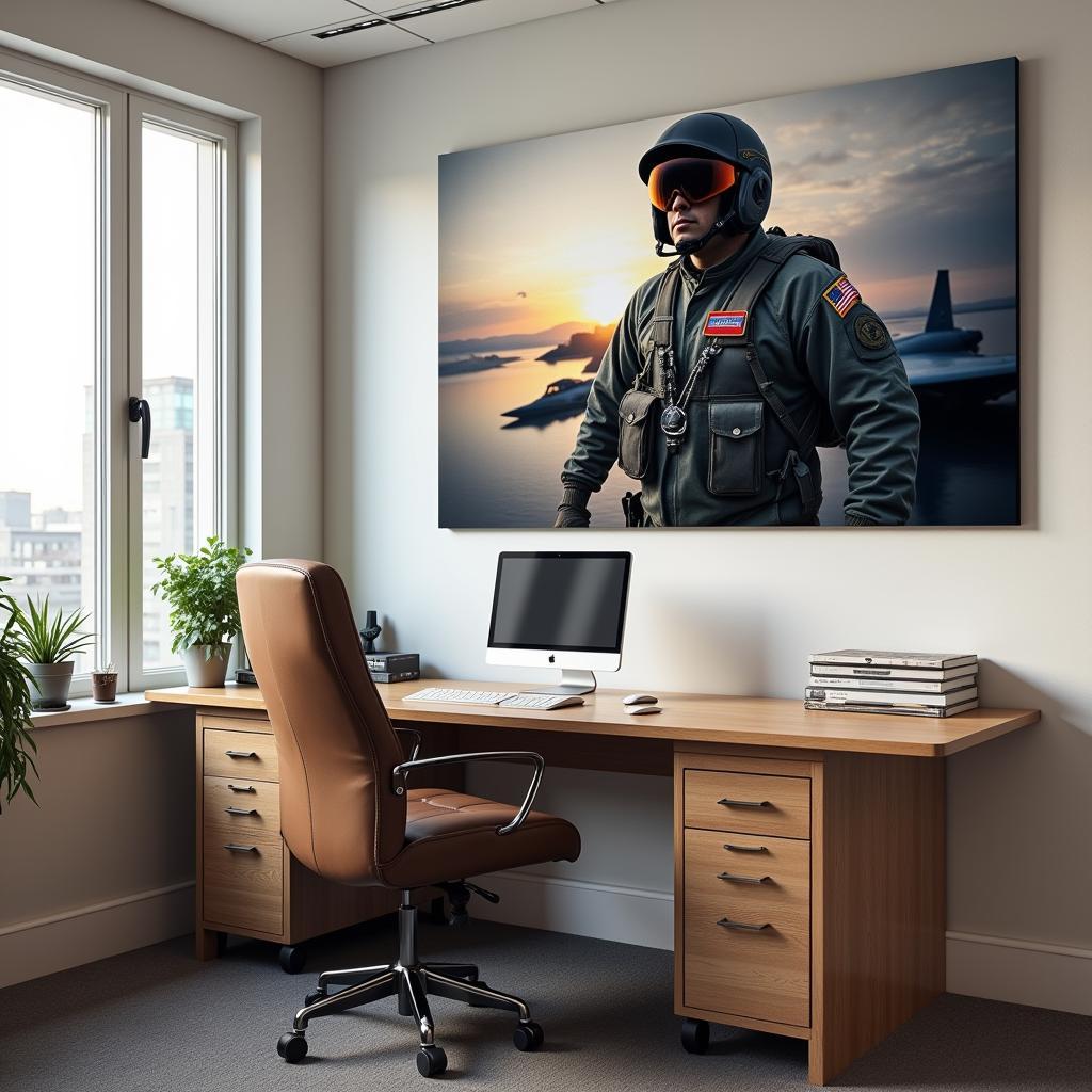 Inspiring Air Force Wall Art in Office Setting