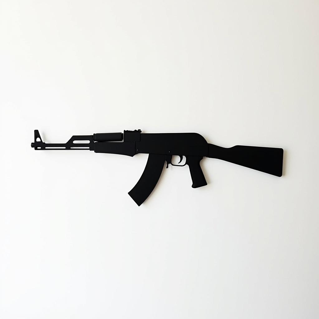 Minimalist AK 47 Wall Sculpture: Lines of Tension