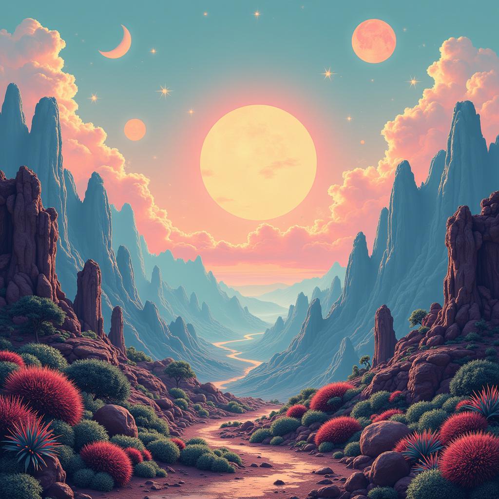 Alien Planet Landscape Art Print