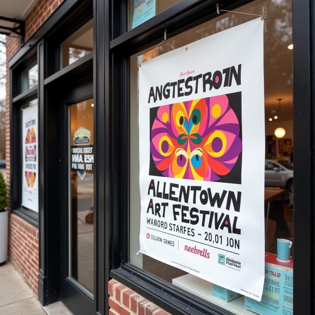 Allentown Art Festival Poster Displayed at Local Businesses