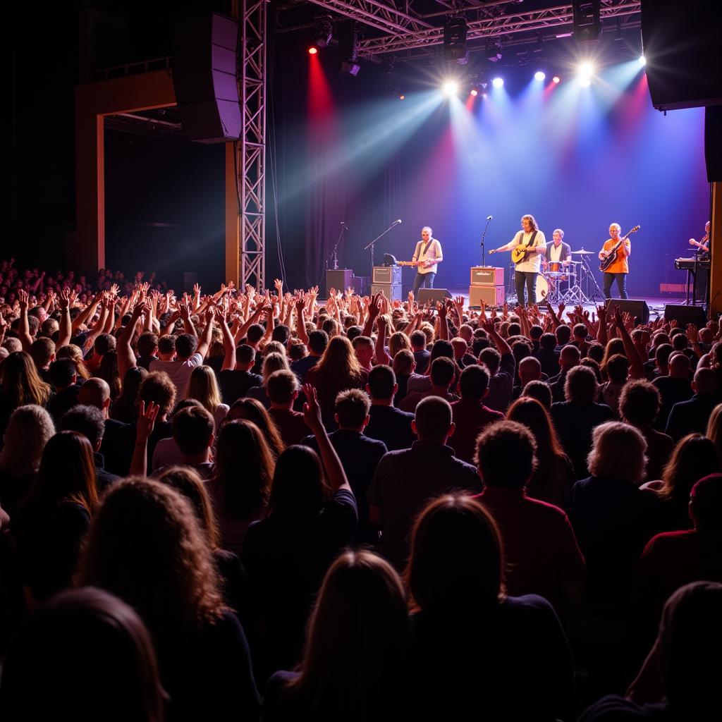 A large crowd at an Allman Brothers tribute concert