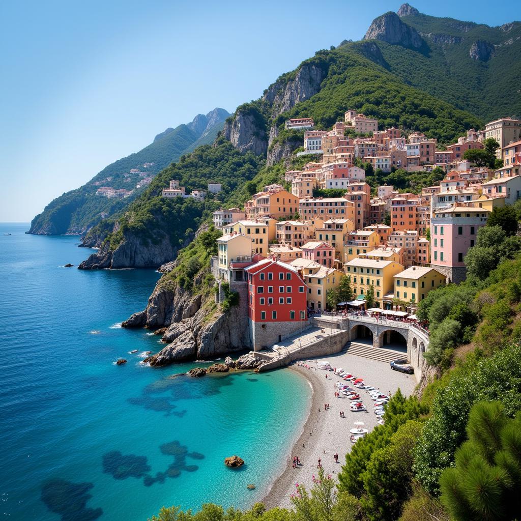 Amalfi Coast Art Print: Coastal Village