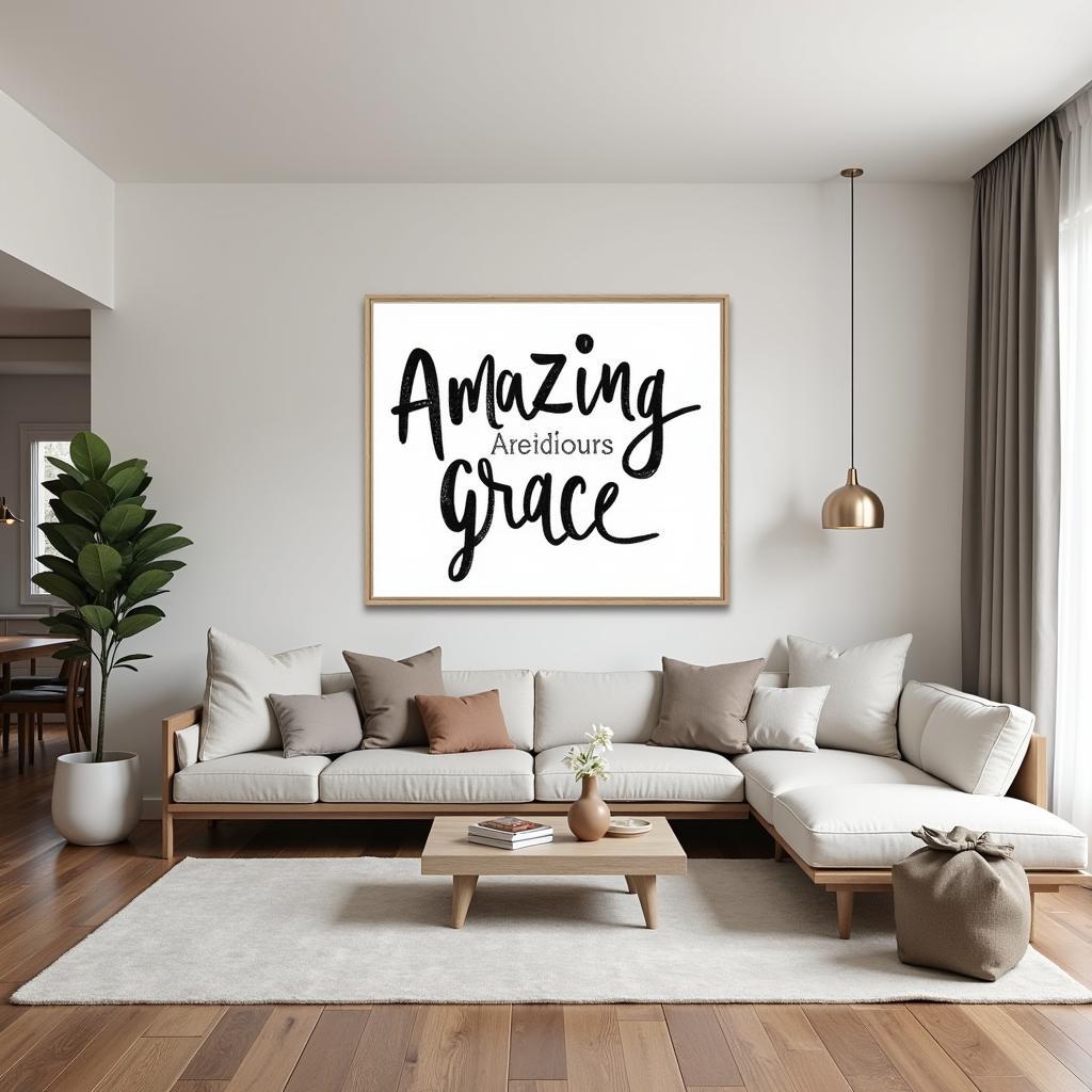 Bức tranh canvas Amazing Grace treo tường trong phòng khách hiện đại