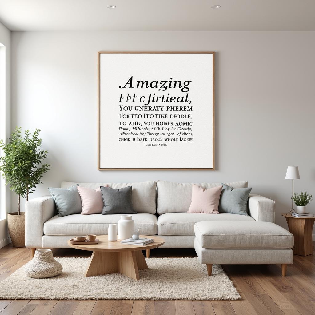 Amazing Grace Wall Art in a Living Room