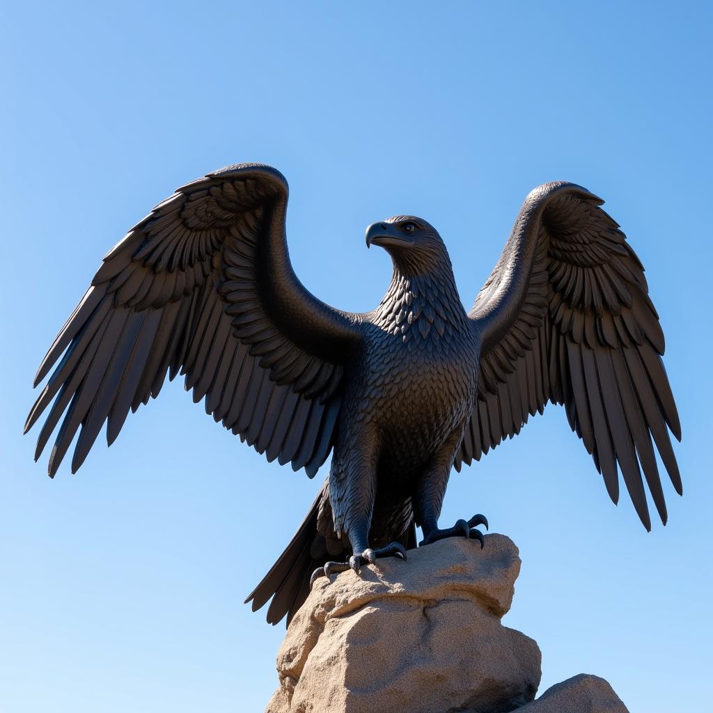 American Eagle Sculpture Embodying Symbolism