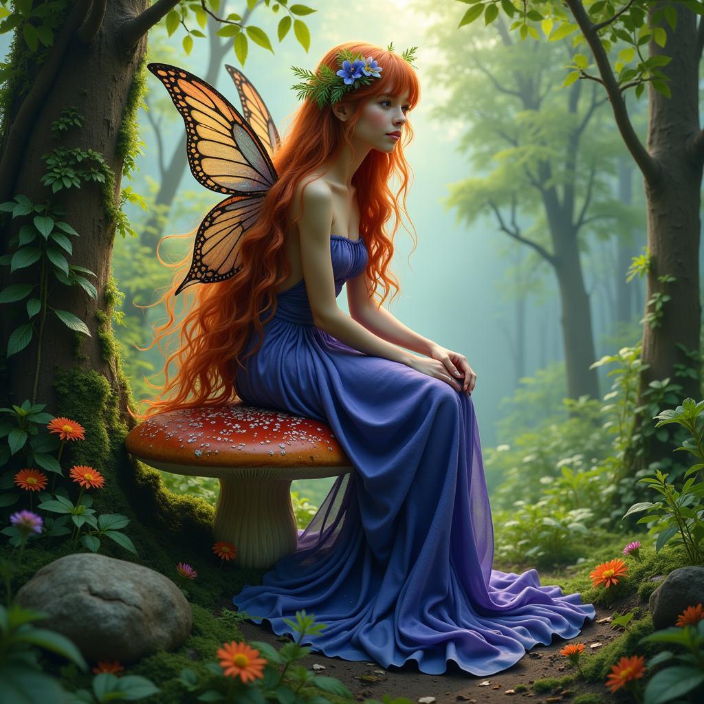 Amy Brown Fairy in Forest Art