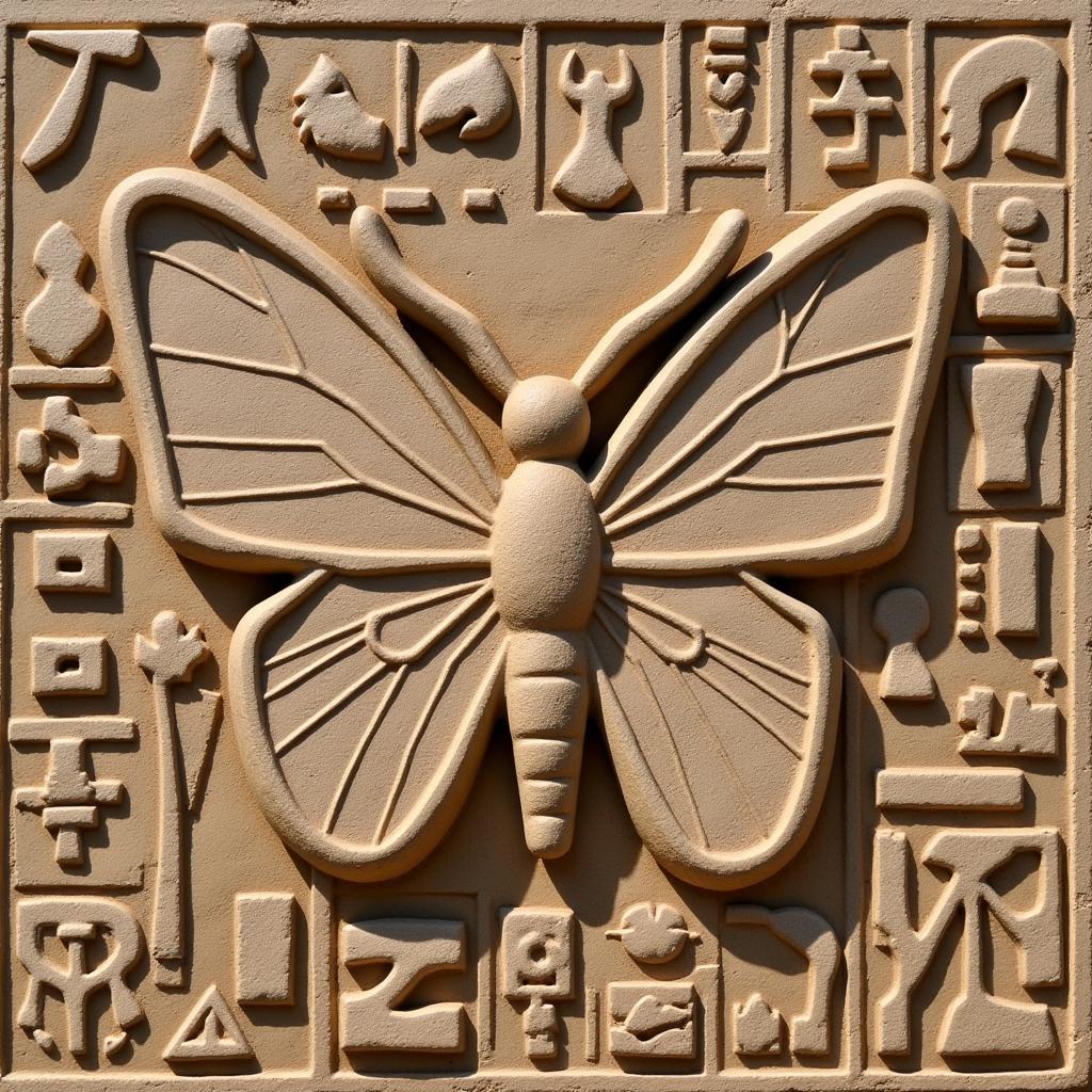 Butterfly hieroglyphs in ancient Egyptian art