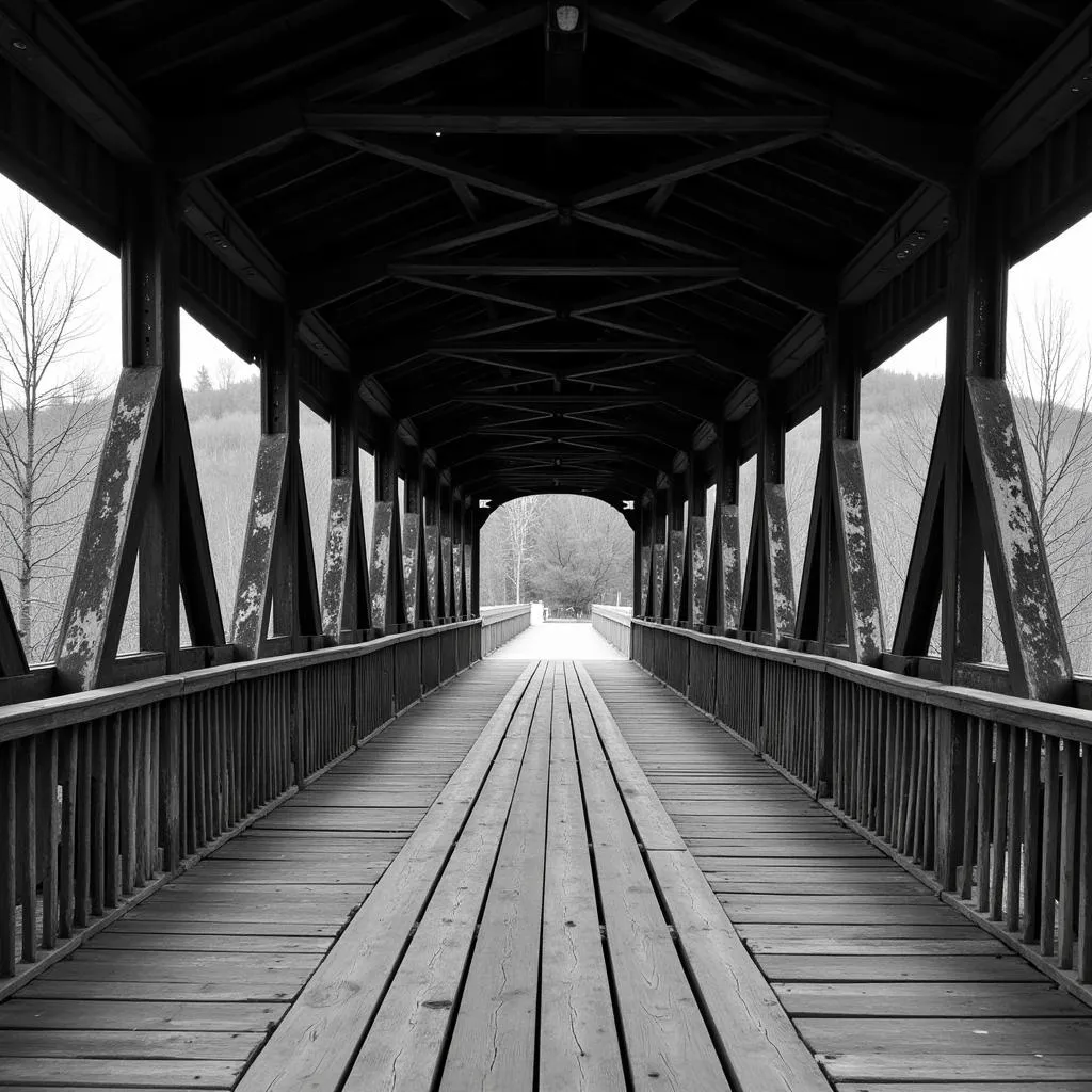 Vintage Photo of a Covered Bridge