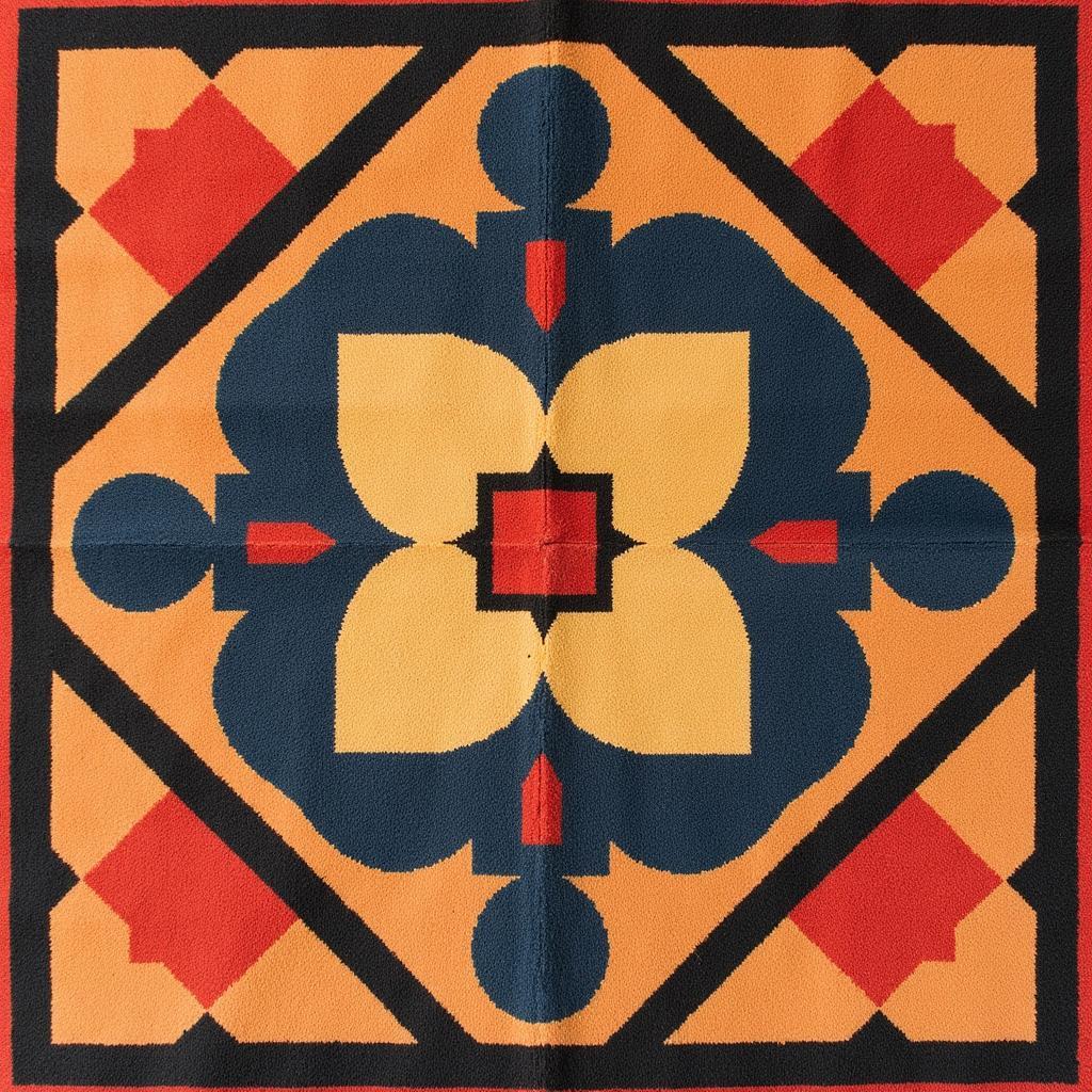 Antique Art Deco Rug with Geometric Pattern