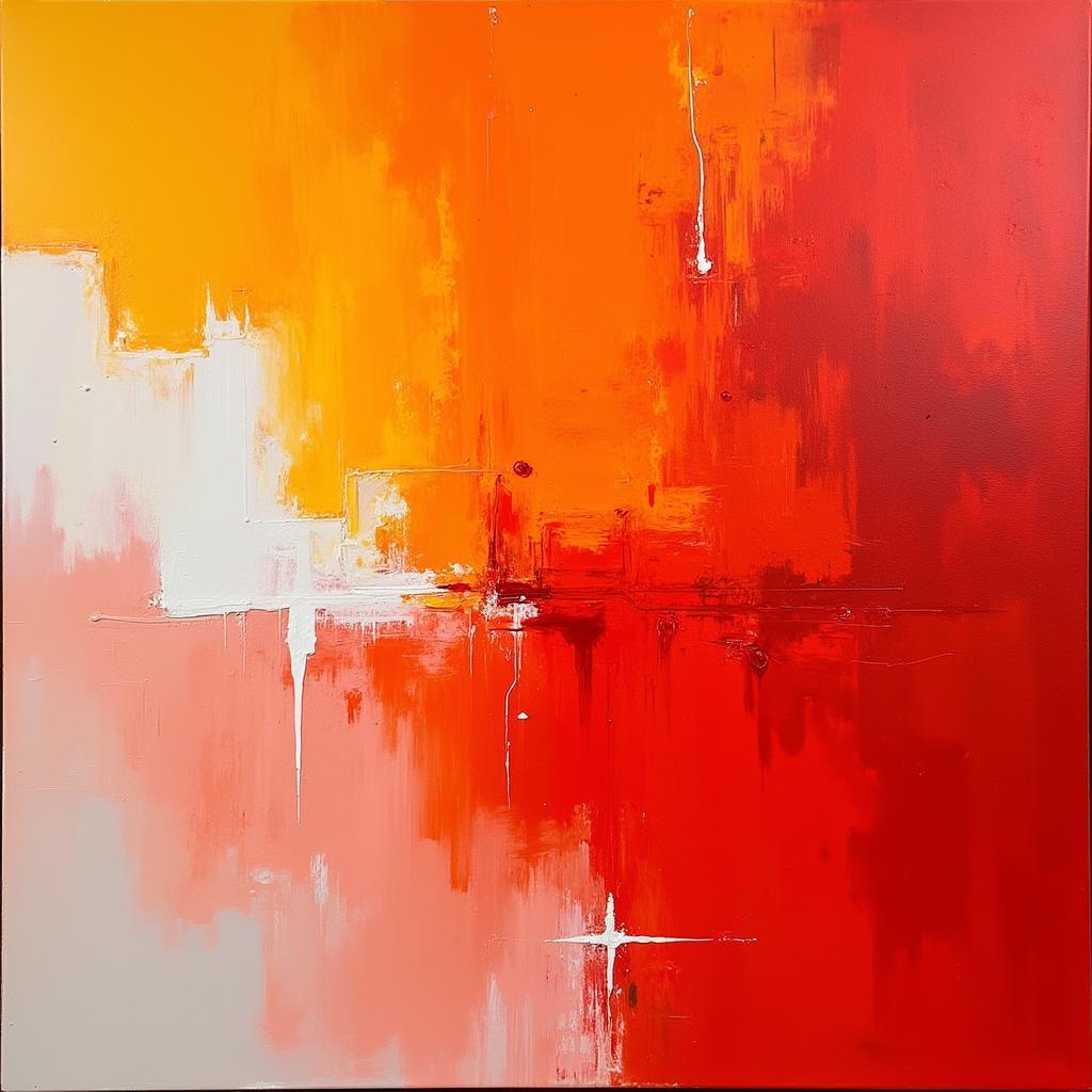 Abstract painting inspired by Aperol Spritz