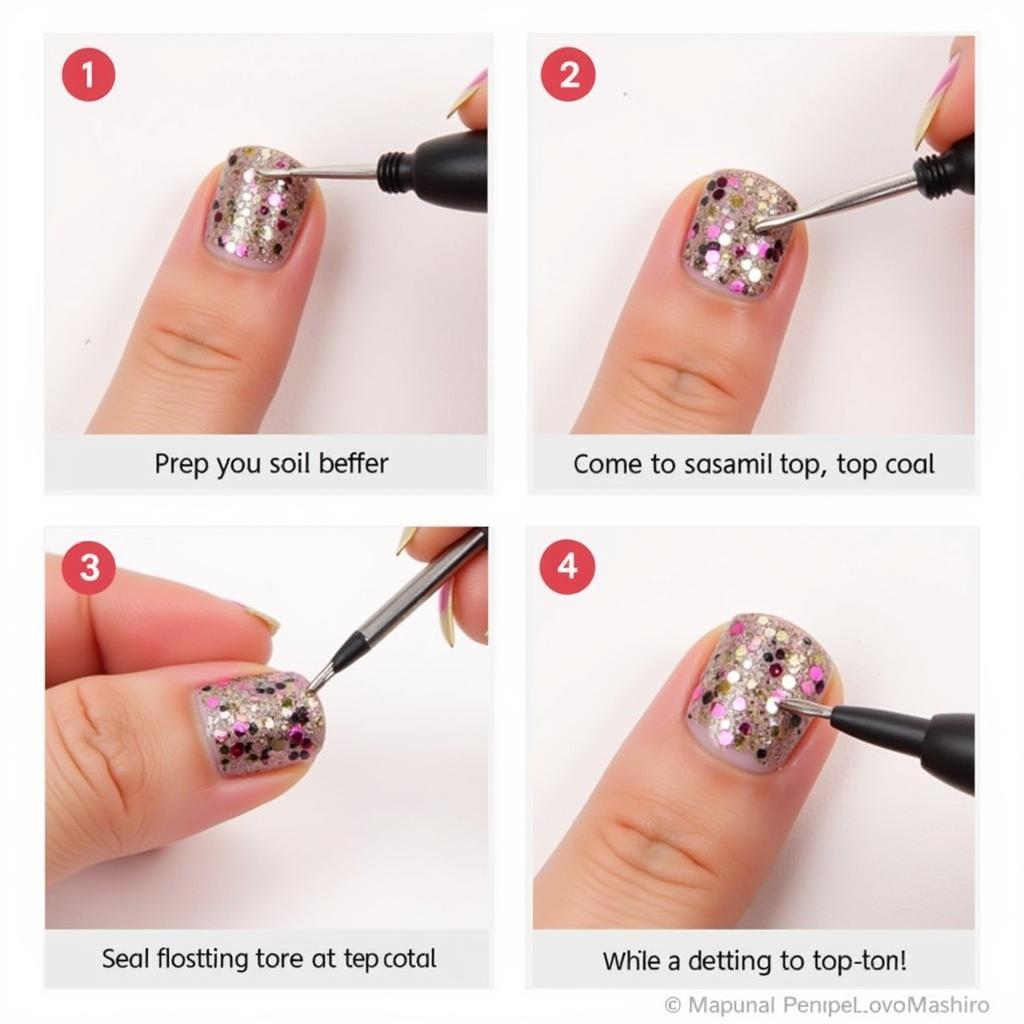 Applying Nail Art Confetti 