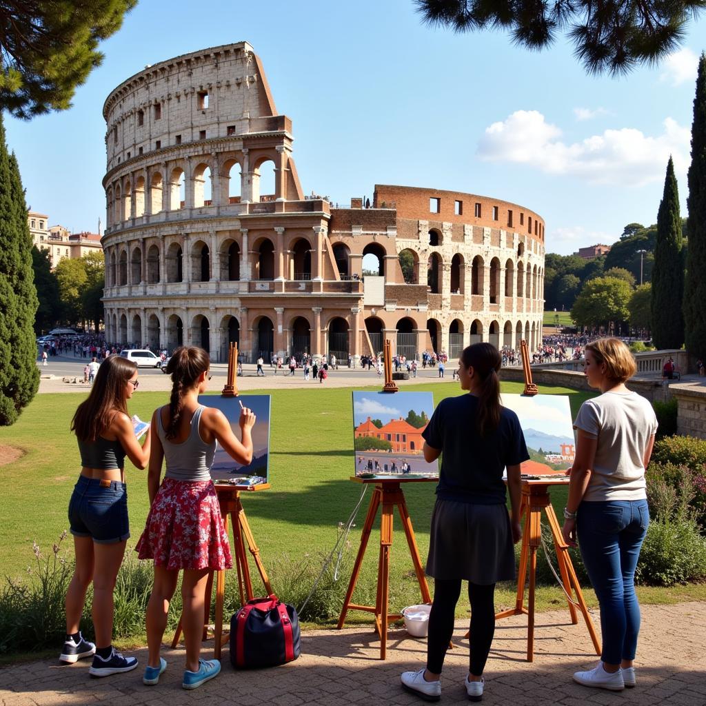 Painting workshop in Rome