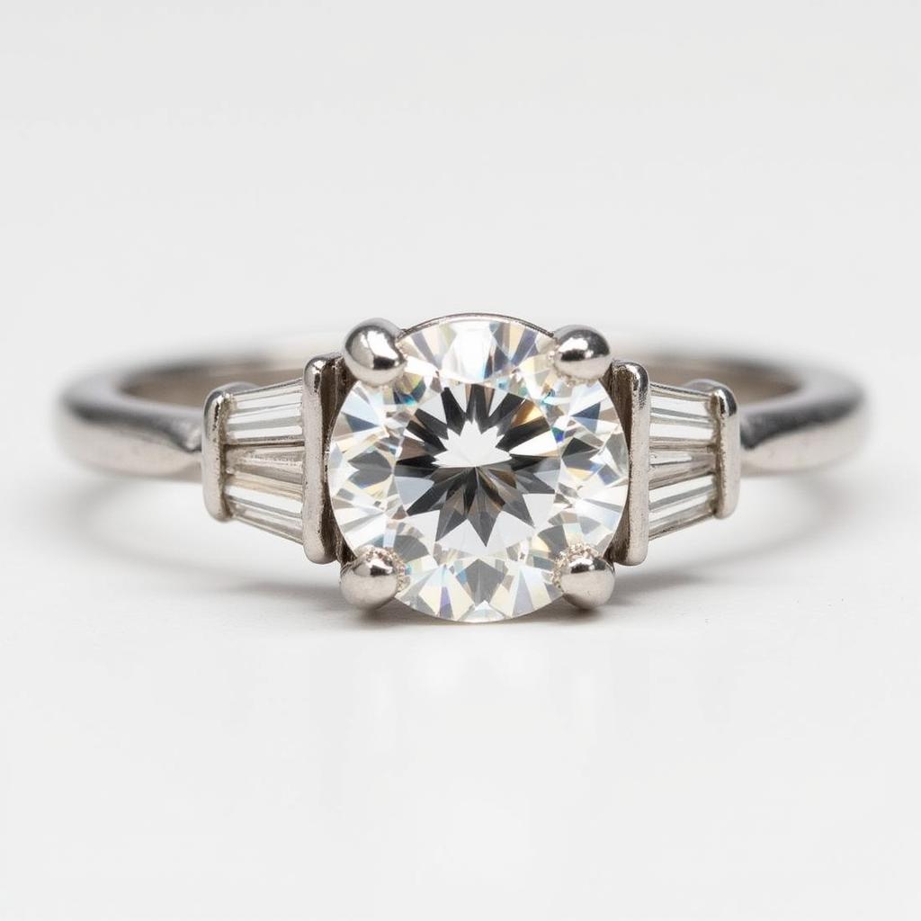 Art Deco Baguette Diamond Ring in Platinum Setting