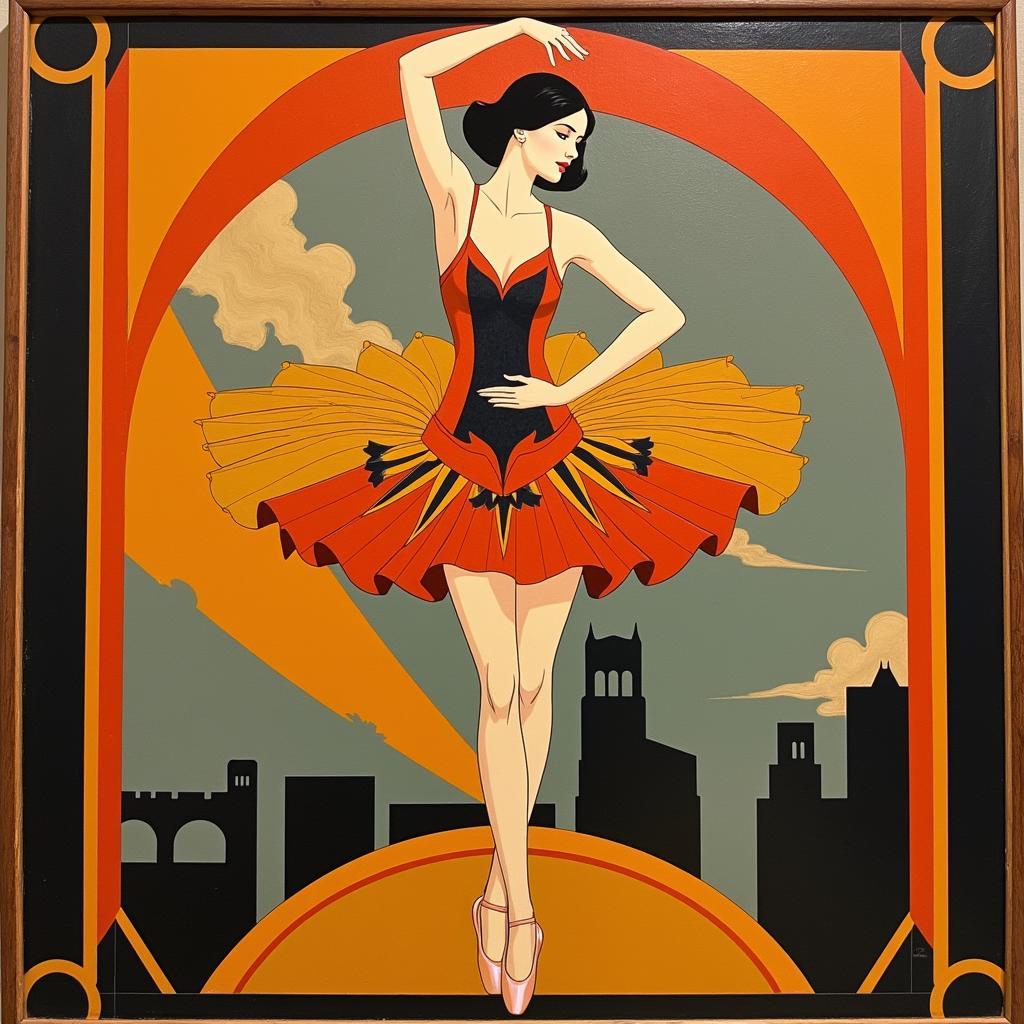 Art Deco Ballerina Painting