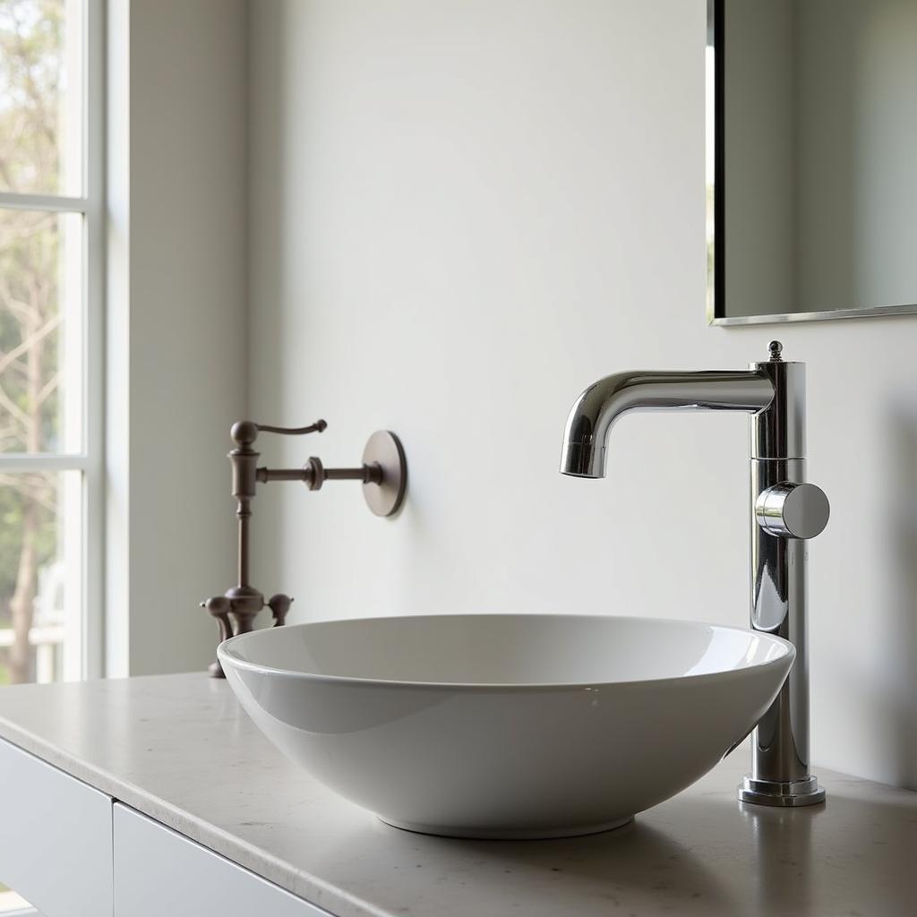 Art Deco Bathroom Faucet with Vessel Sink