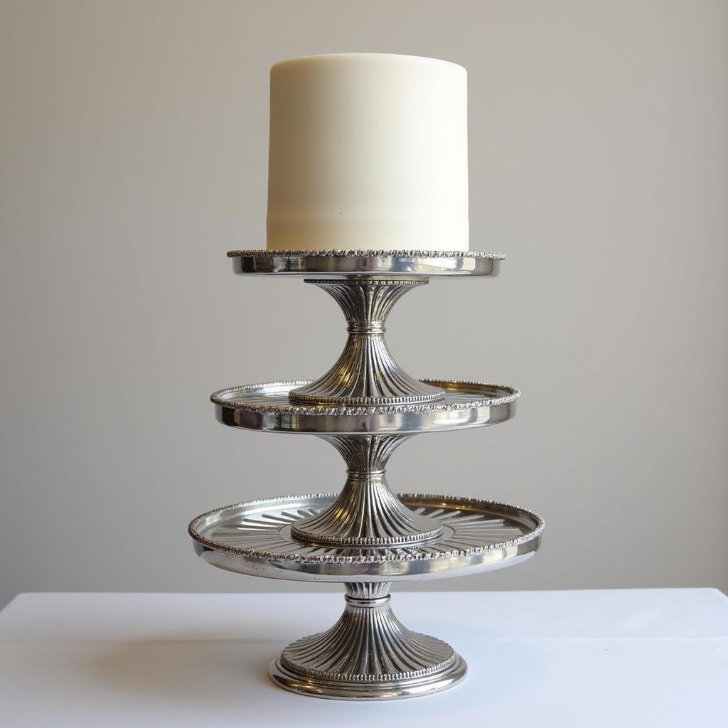 Art Deco Cake Stand with Geometric Design