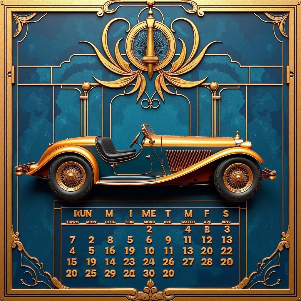 Art Deco Calendar with Metallic Hues