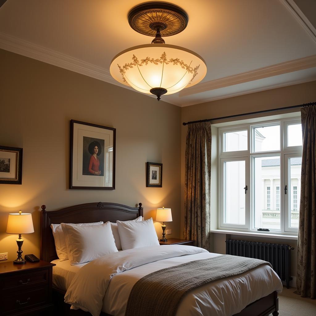 Art Deco Ceiling Light Fixture in Bedroom Setting