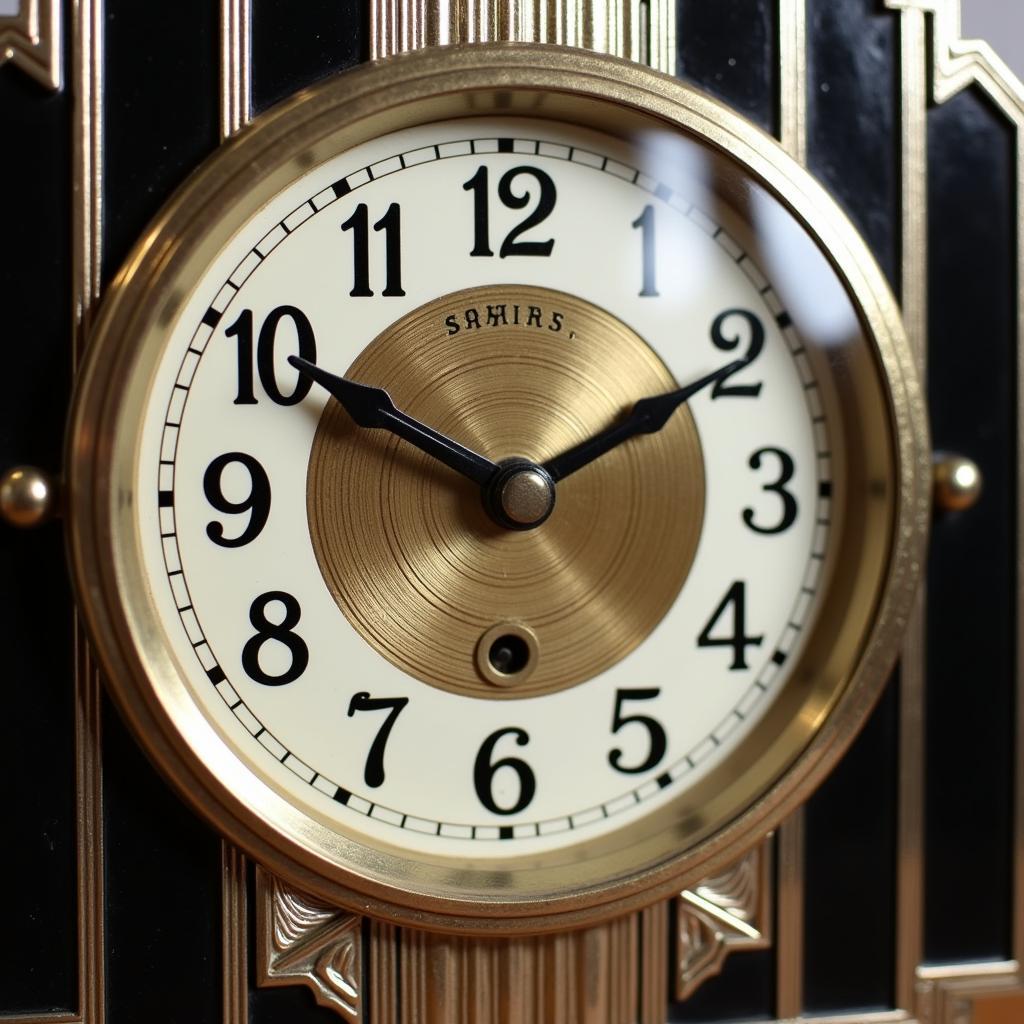 Art Deco mantel clock with geometric design