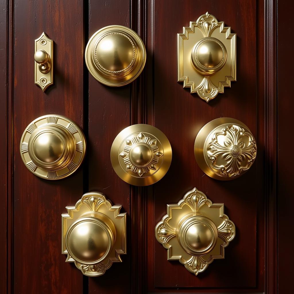 Art Deco Door Knobs and Brass Plates