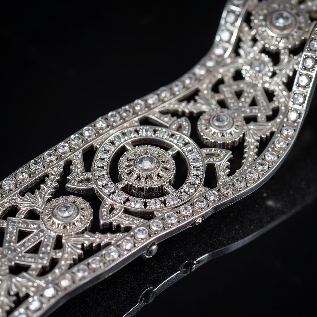 Art Deco filigree bracelet with a platinum setting