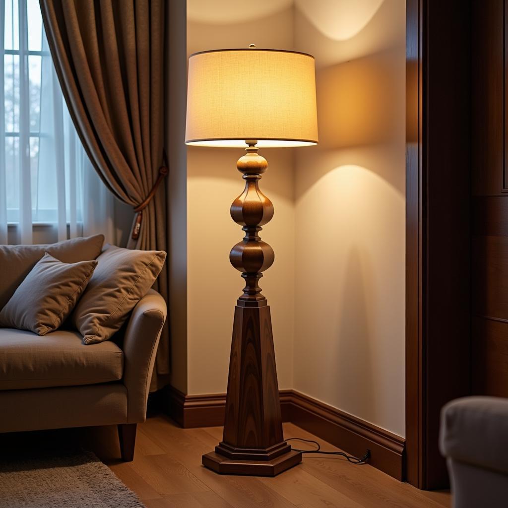 Art Deco Floor Lamp in a Modern Living Room