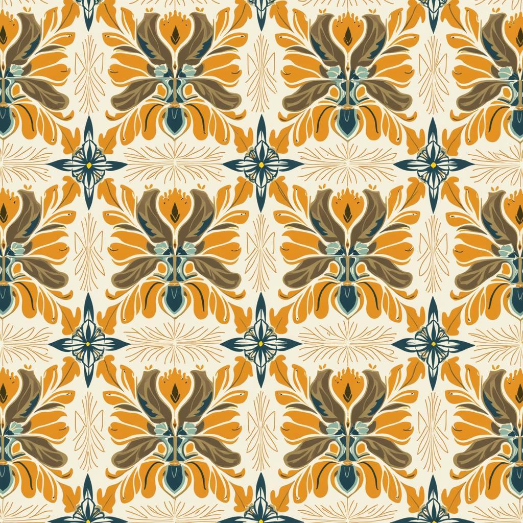 Art Deco Floral Design Wallpaper