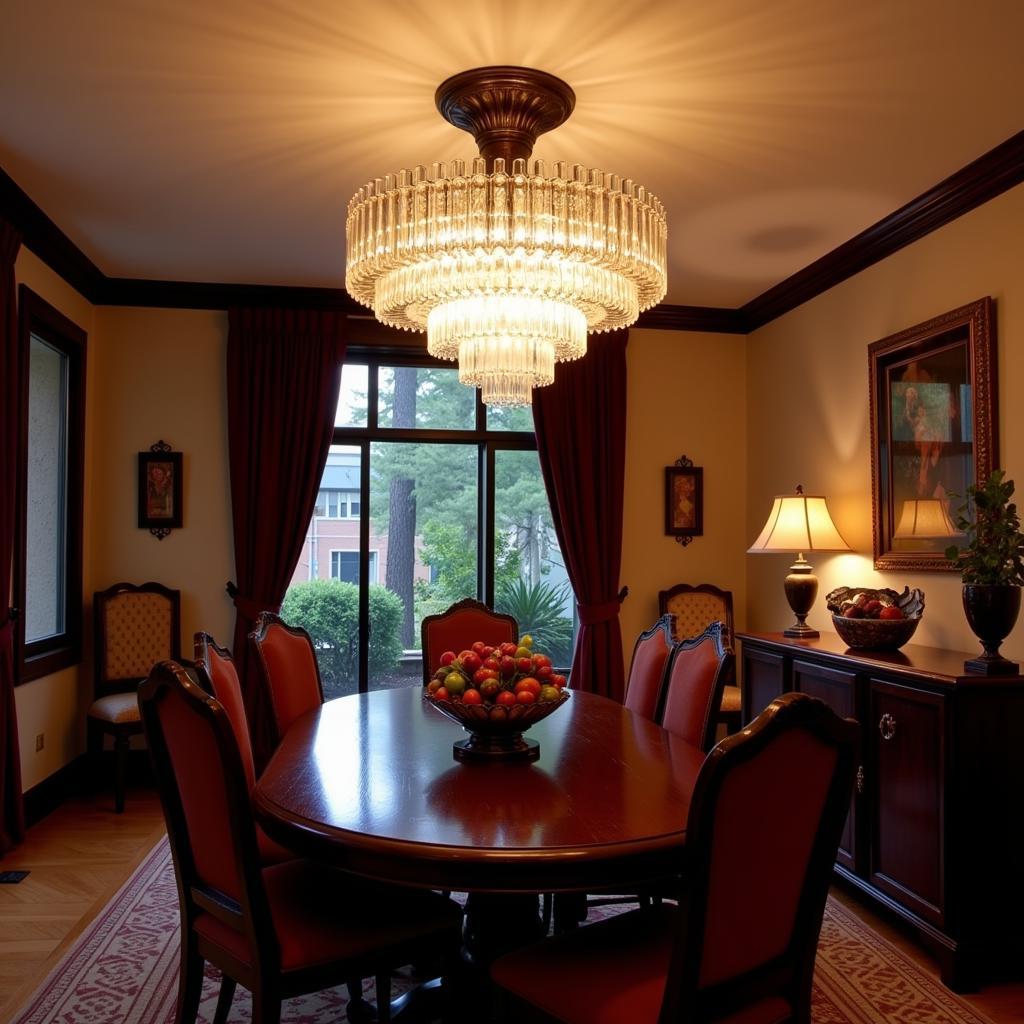 Art Deco Flush Mount in a Dining Room