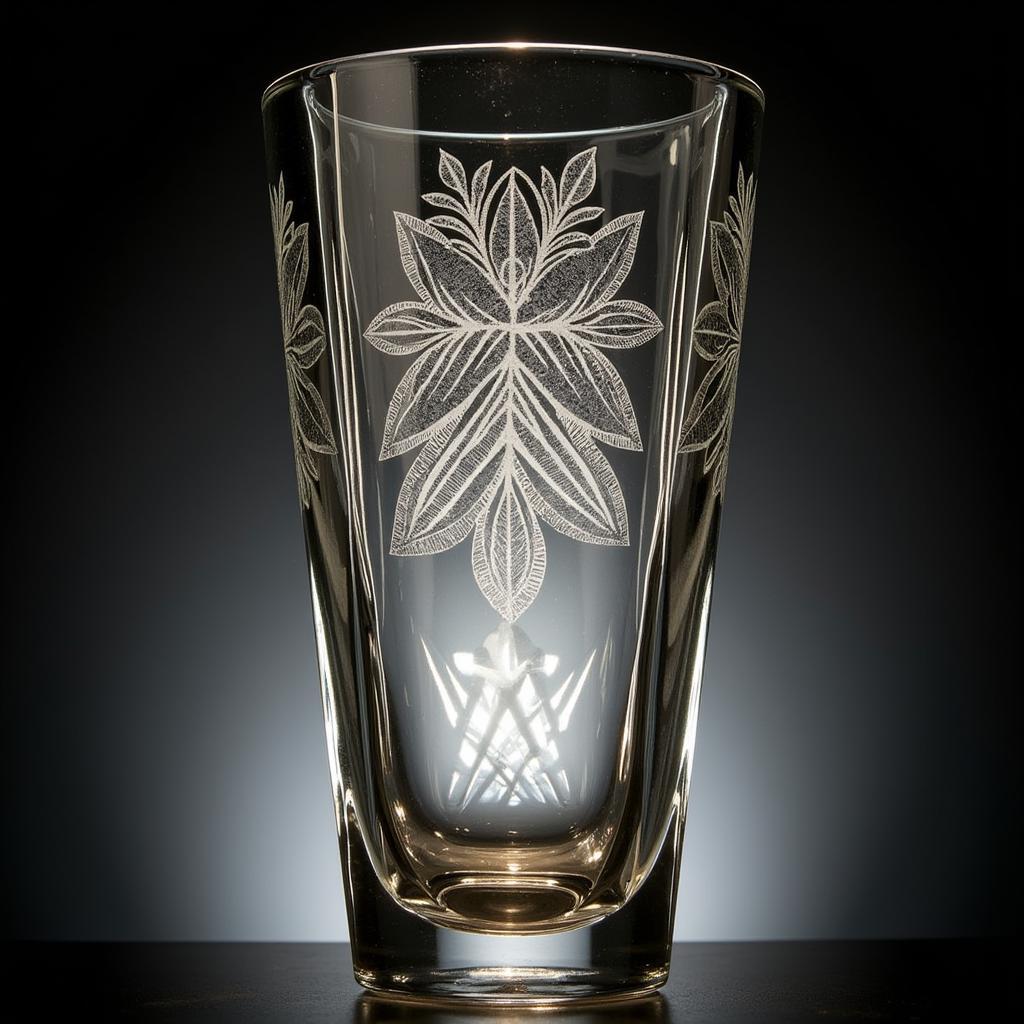 Art Deco glass vase with geometric design